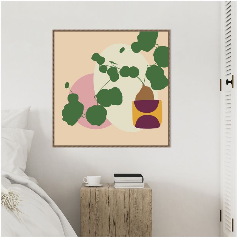 Mod Potted Plant 1I Framed Canvas Wall Art Print