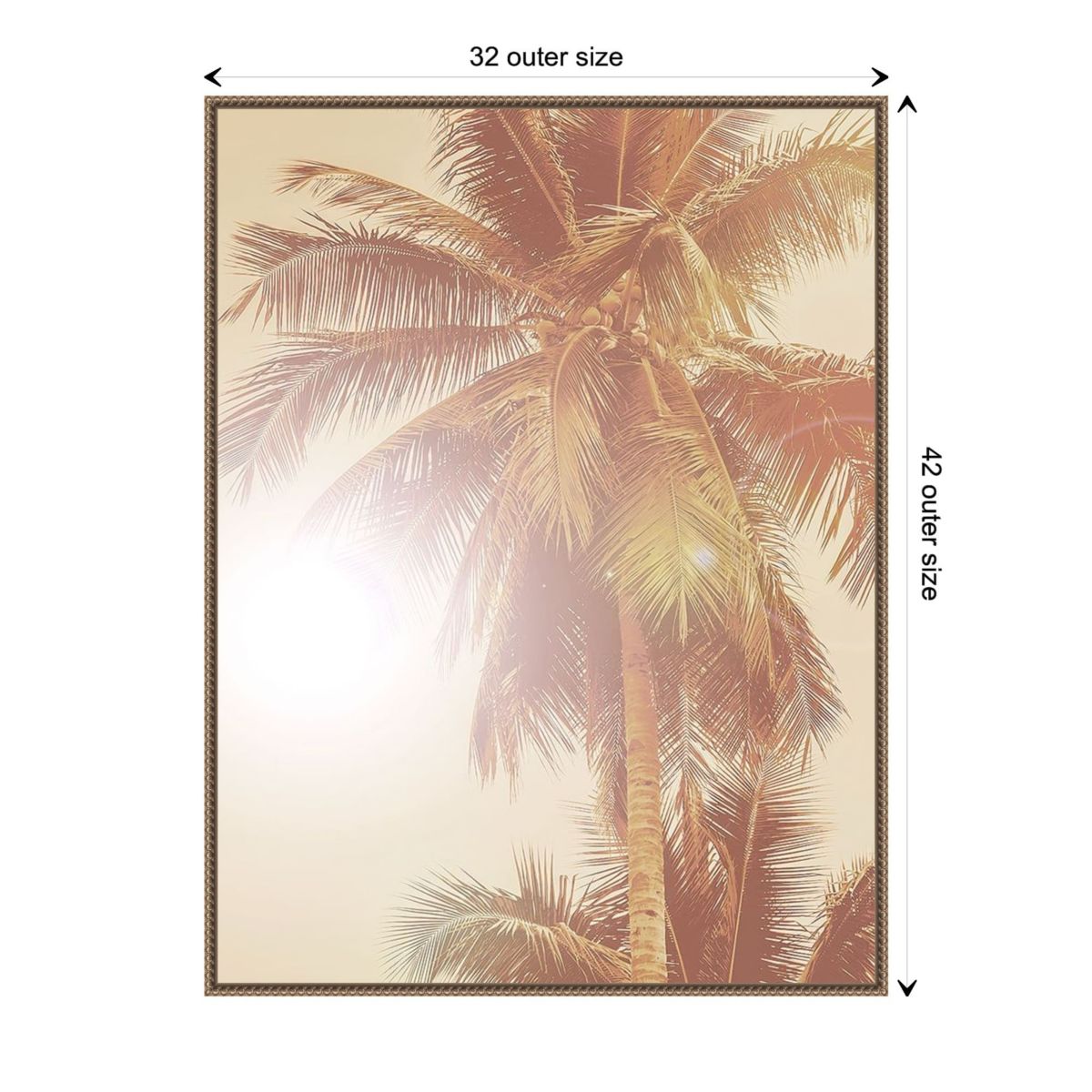 Sunkissed Palm Tree Framed Canvas Wall Art Print