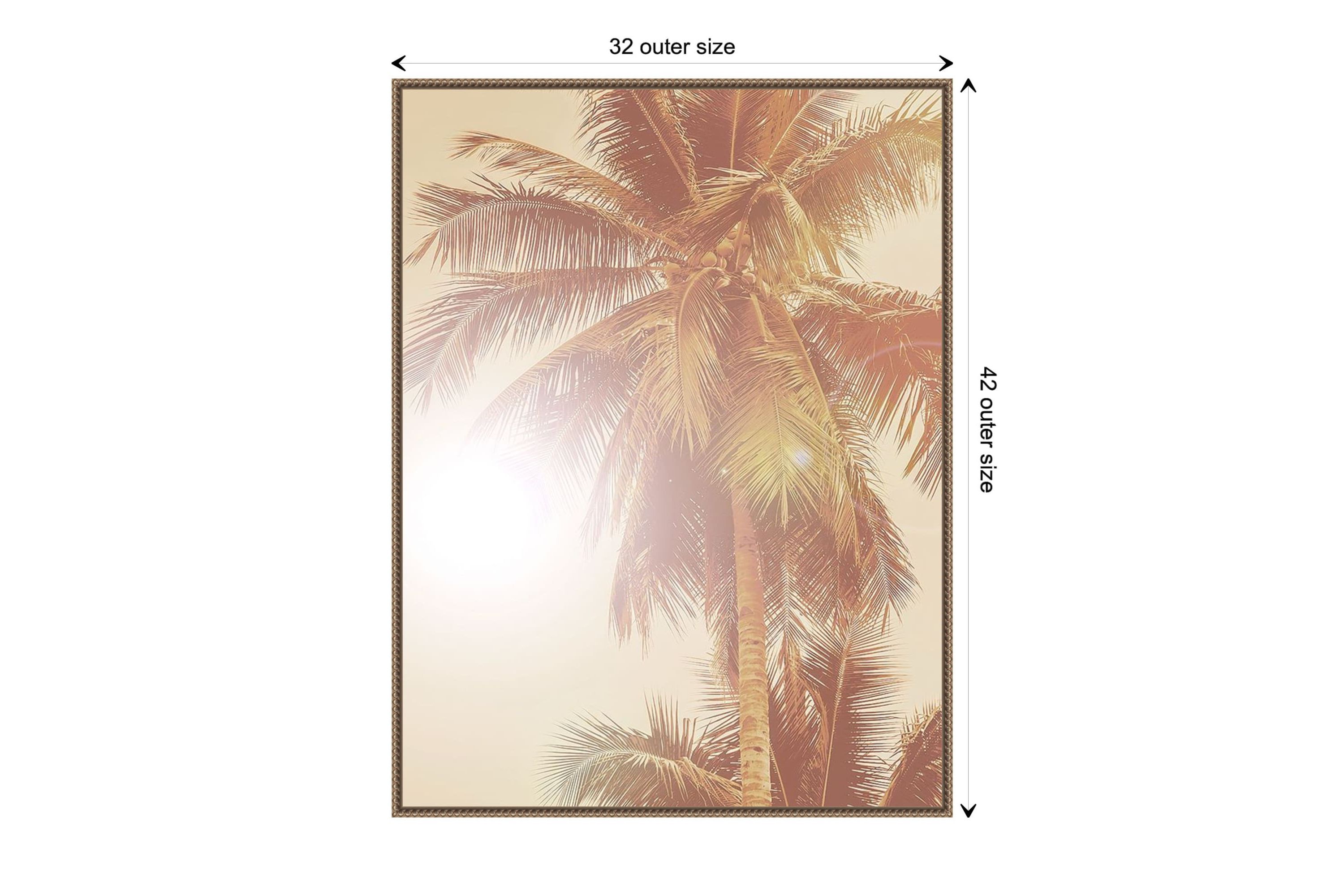 Sunkissed Palm Tree Framed Canvas Wall Art Print