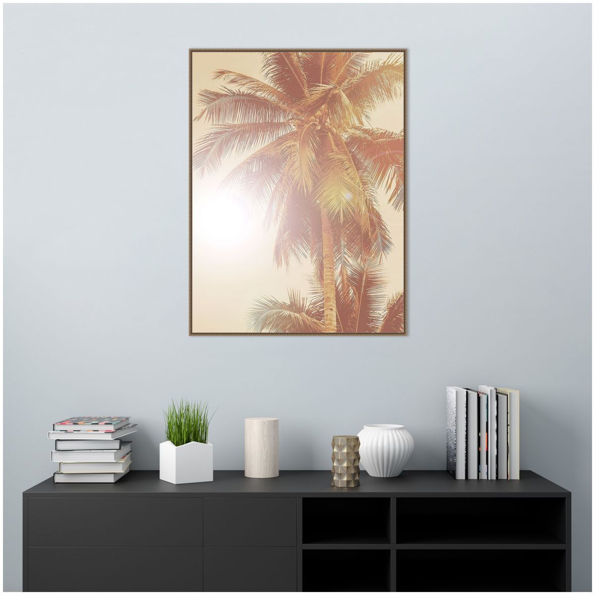 Sunkissed Palm Tree Framed Canvas Wall Art Print
