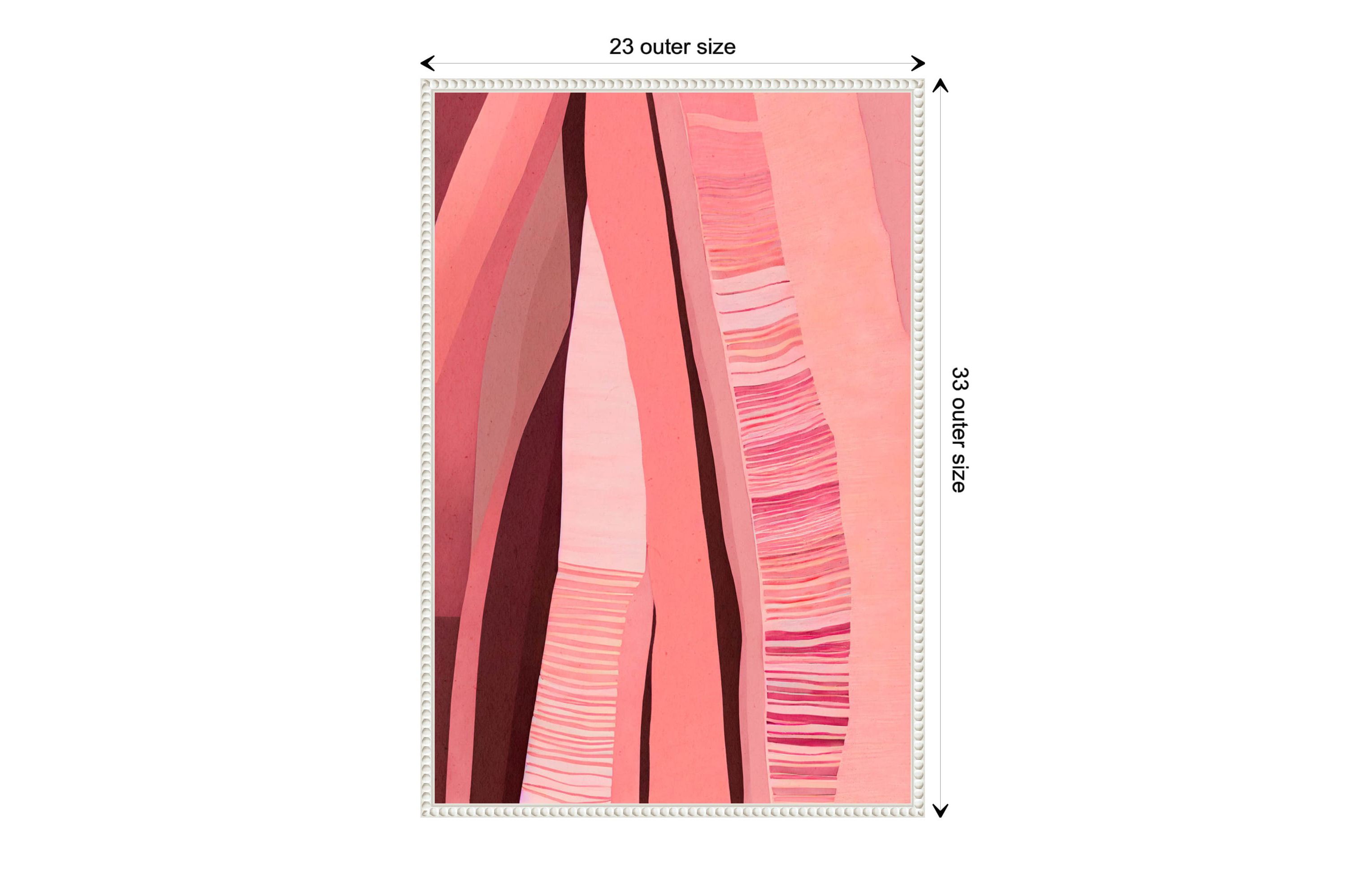 Pink Layers Framed Canvas Wall Art Print