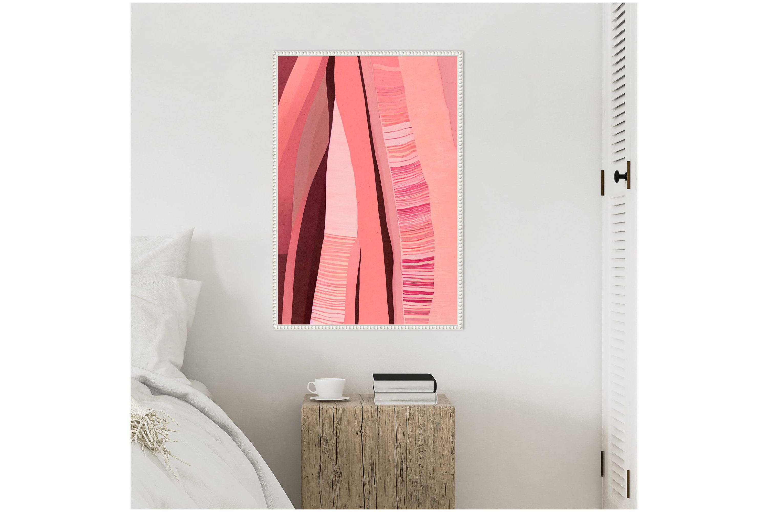 Pink Layers Framed Canvas Wall Art Print
