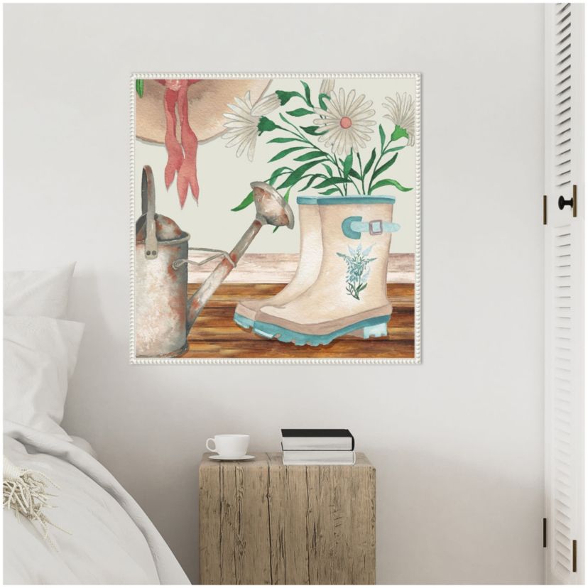 Cottage Scene II Daisy Framed Canvas Wall Art Print