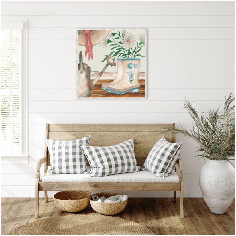 Cottage Scene II Daisy Framed Canvas Wall Art Print