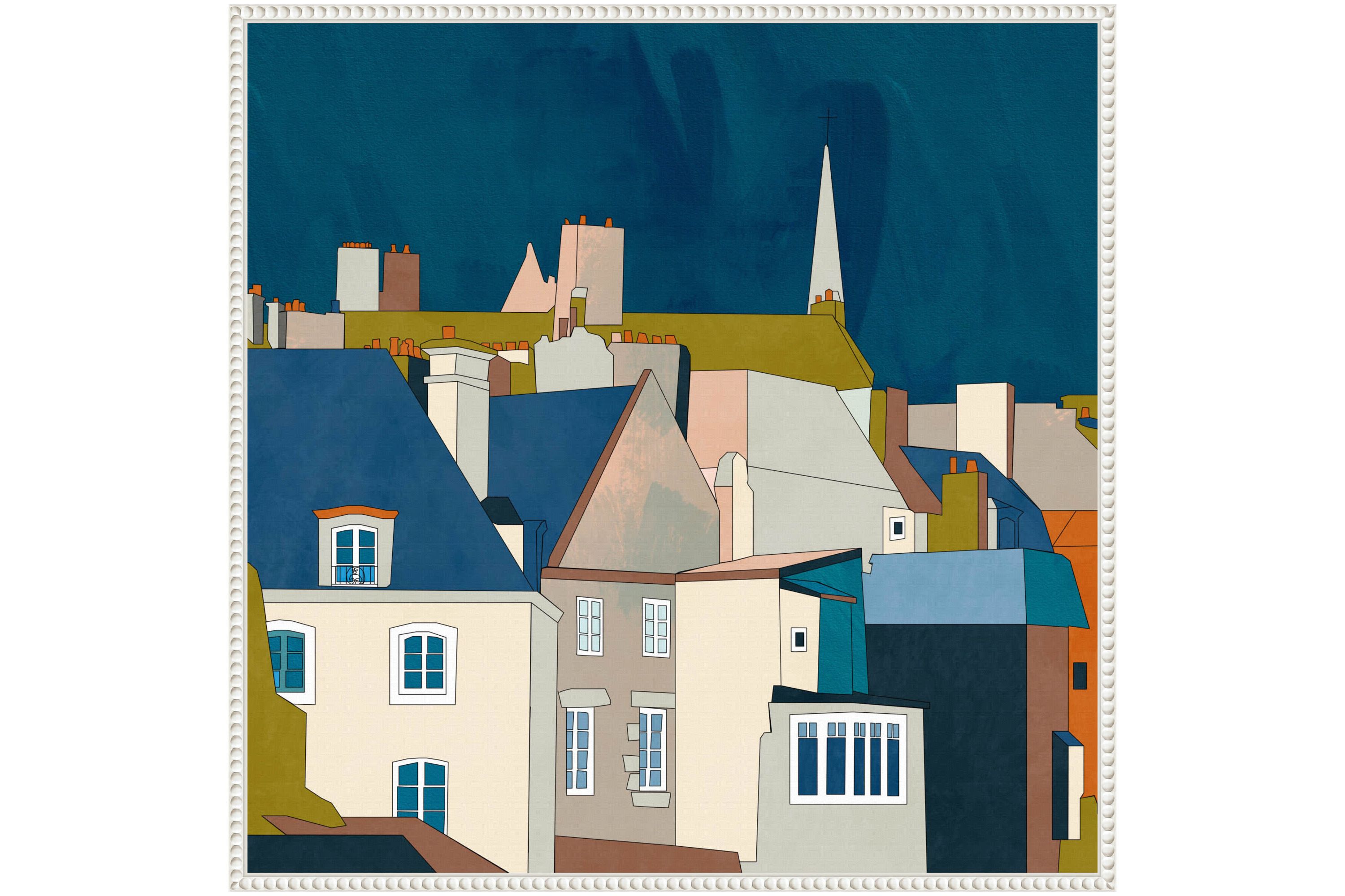 Saint Malo Cityscape Framed Canvas Wall Art Print