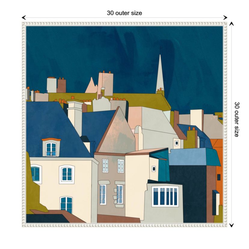 Saint Malo Cityscape Framed Canvas Wall Art Print