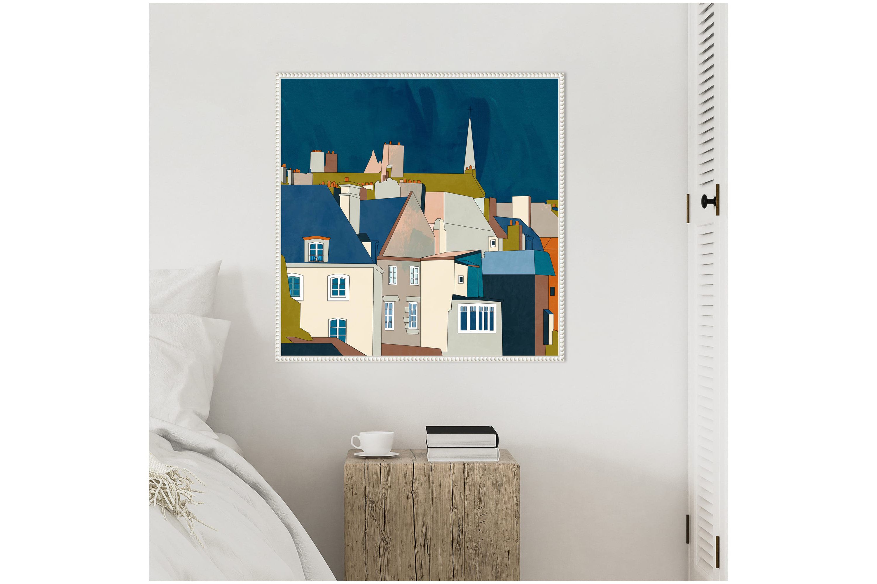 Saint Malo Cityscape Framed Canvas Wall Art Print
