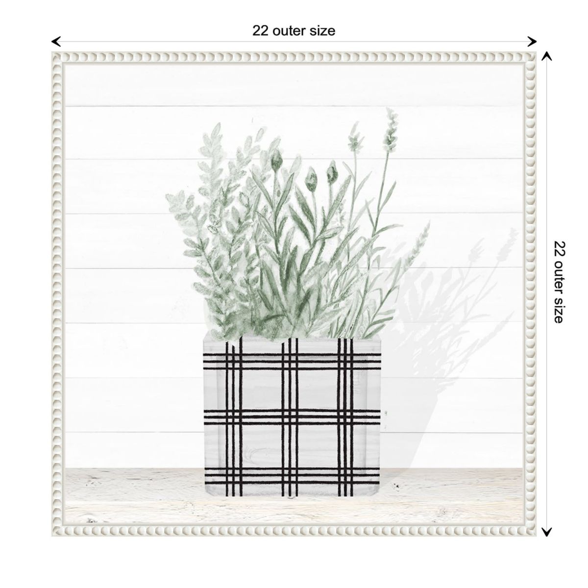 Lavender Blossom In Modern Pot II Framed Canvas Wall Art Print