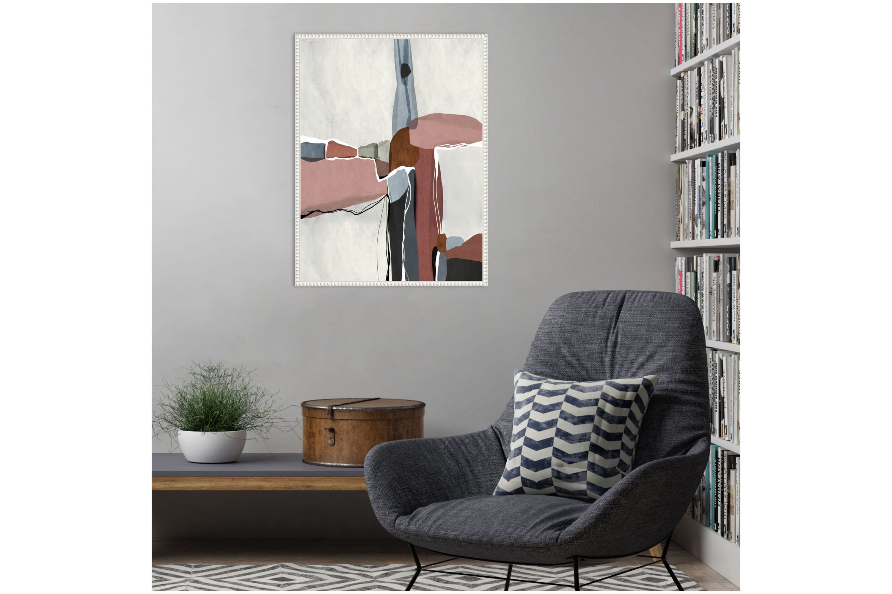 Moony Framed Canvas Wall Art Print