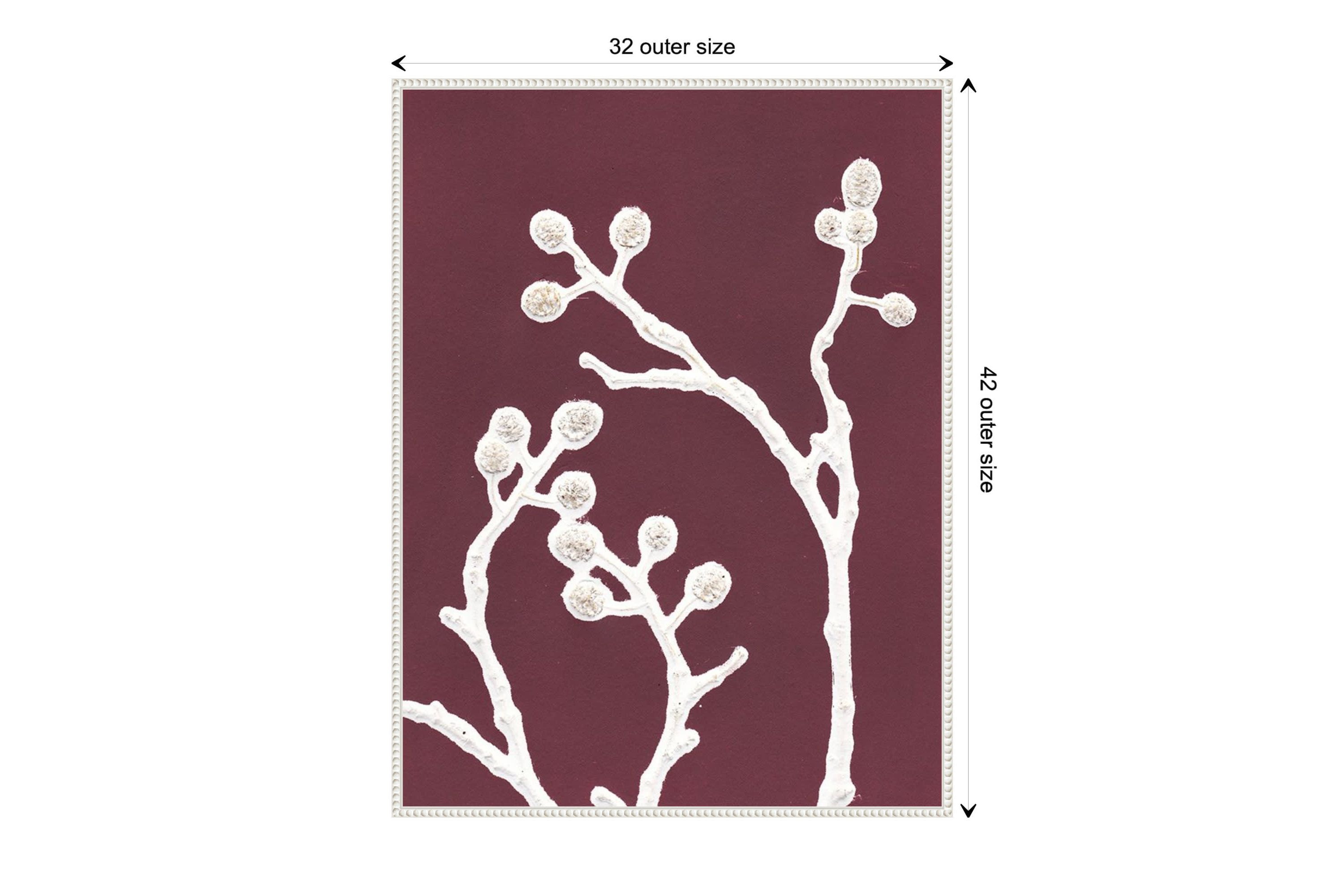 Florals on Purple Framed Canvas Wall Art Print