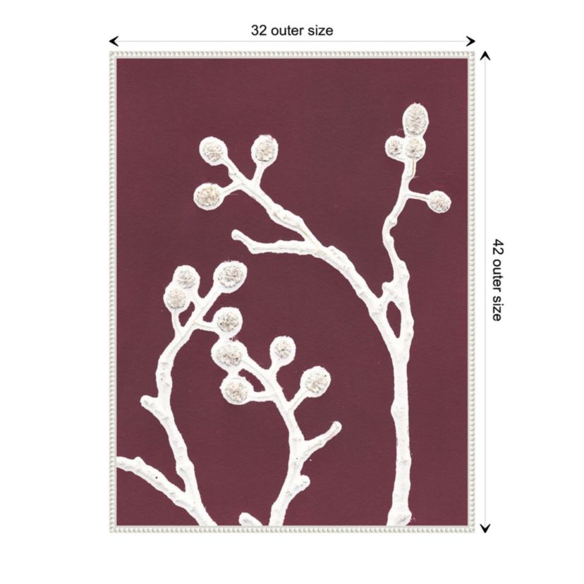 Florals on Purple Framed Canvas Wall Art Print