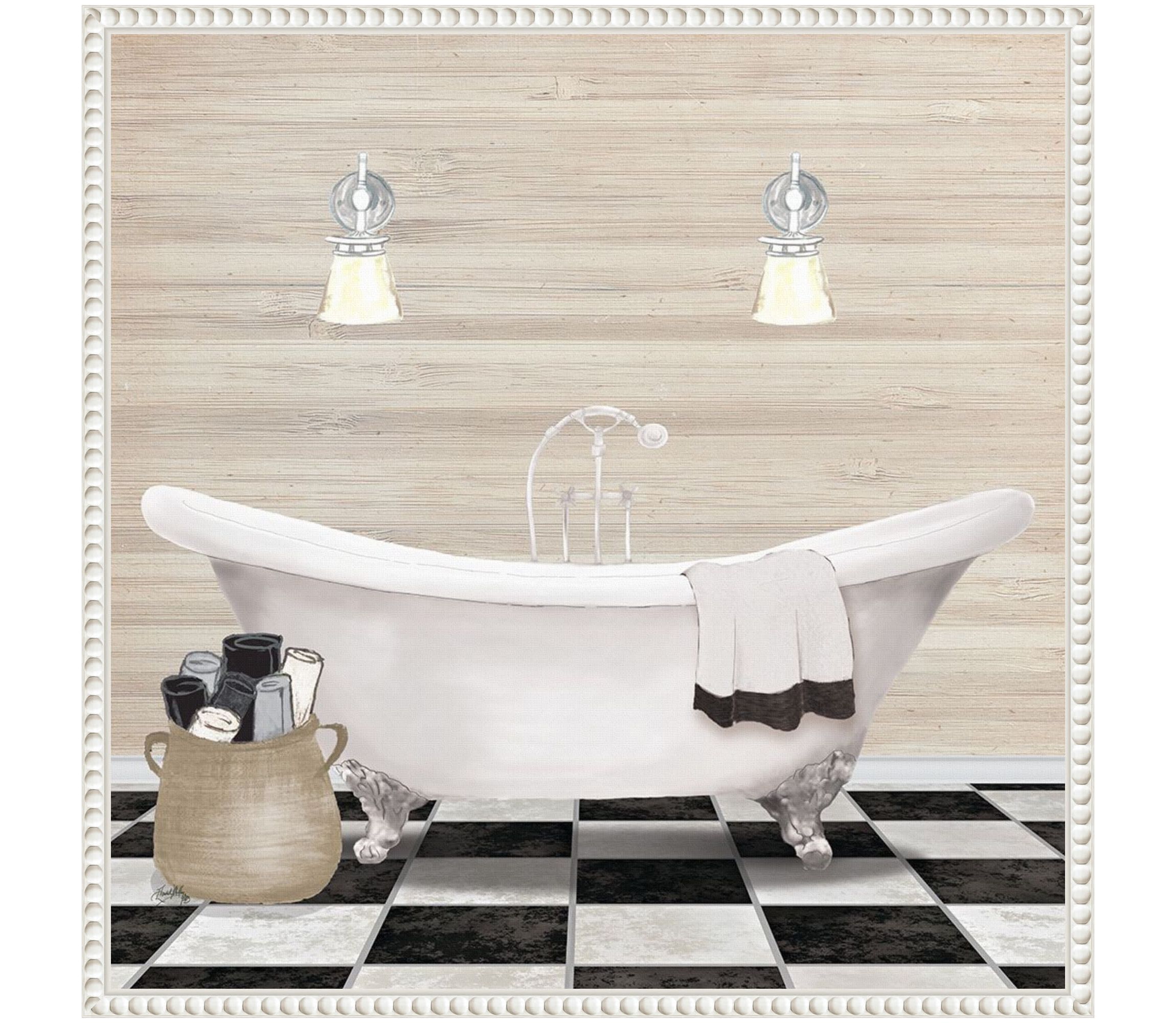 Bathroom I Framed Canvas Wall Art Print