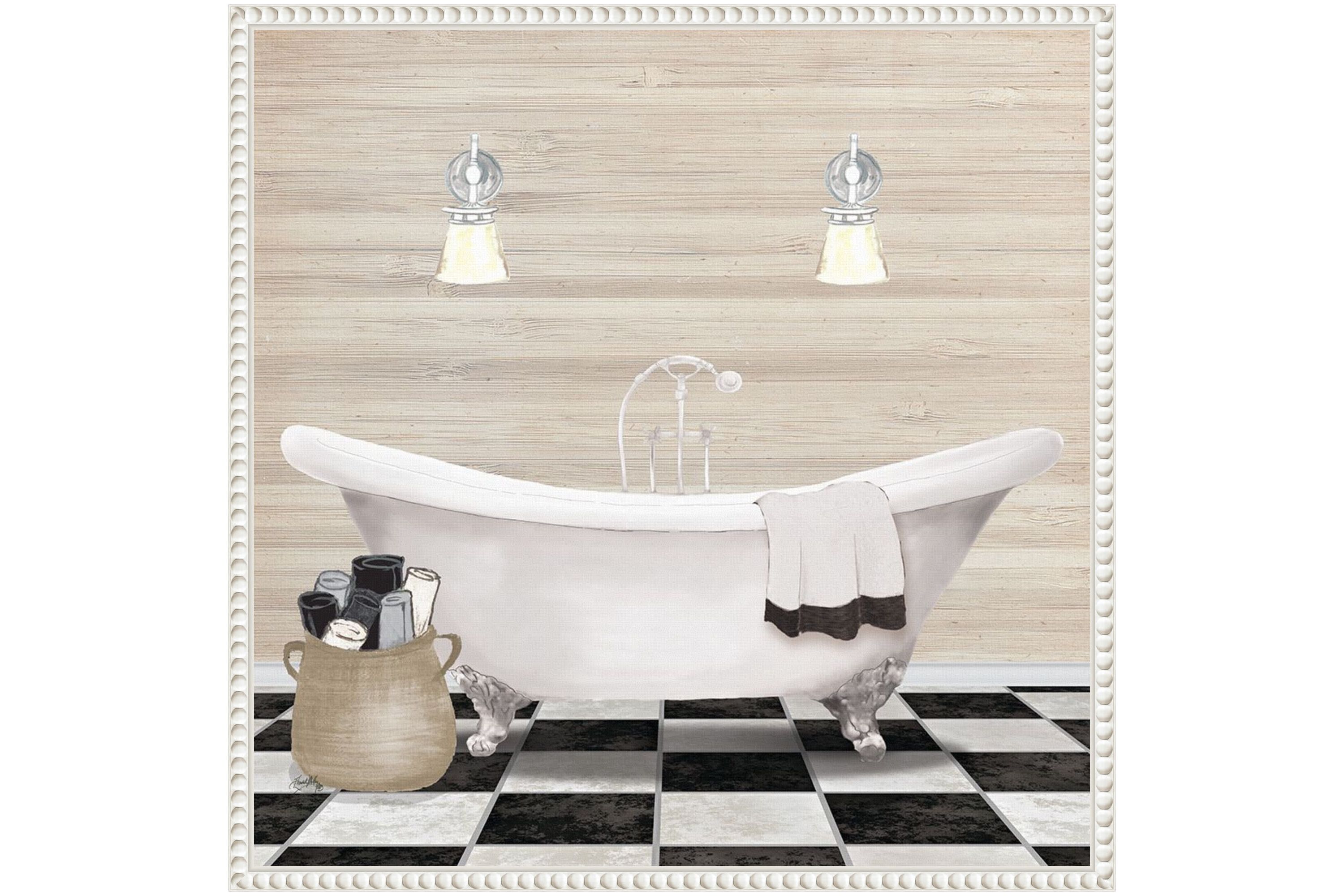 Bathroom I Framed Canvas Wall Art Print
