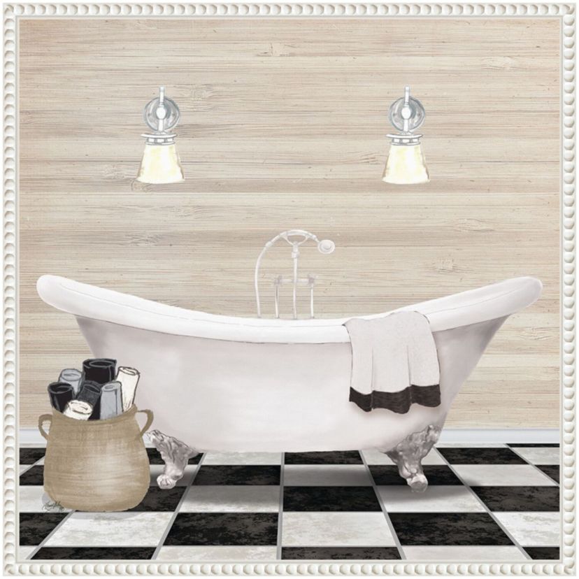 Bathroom I Framed Canvas Wall Art Print