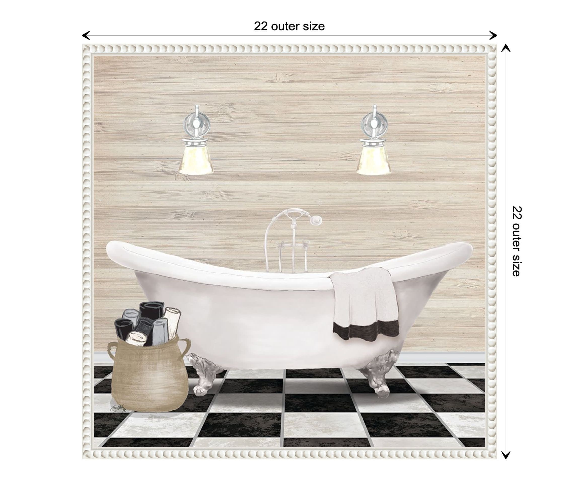 Bathroom I Framed Canvas Wall Art Print