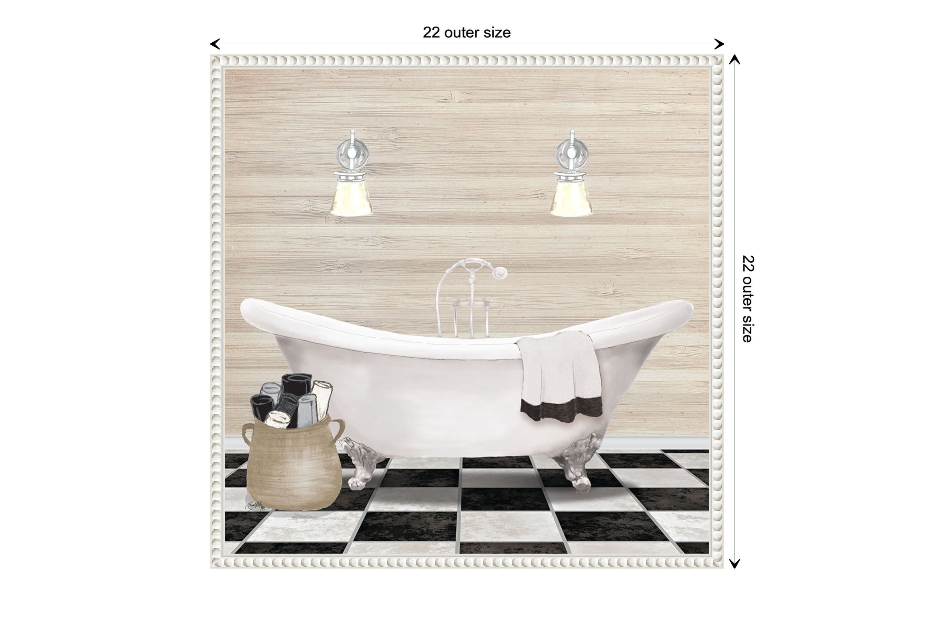 Bathroom I Framed Canvas Wall Art Print