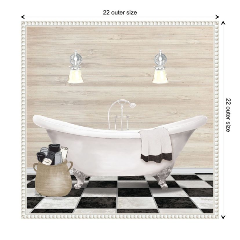 Bathroom I Framed Canvas Wall Art Print
