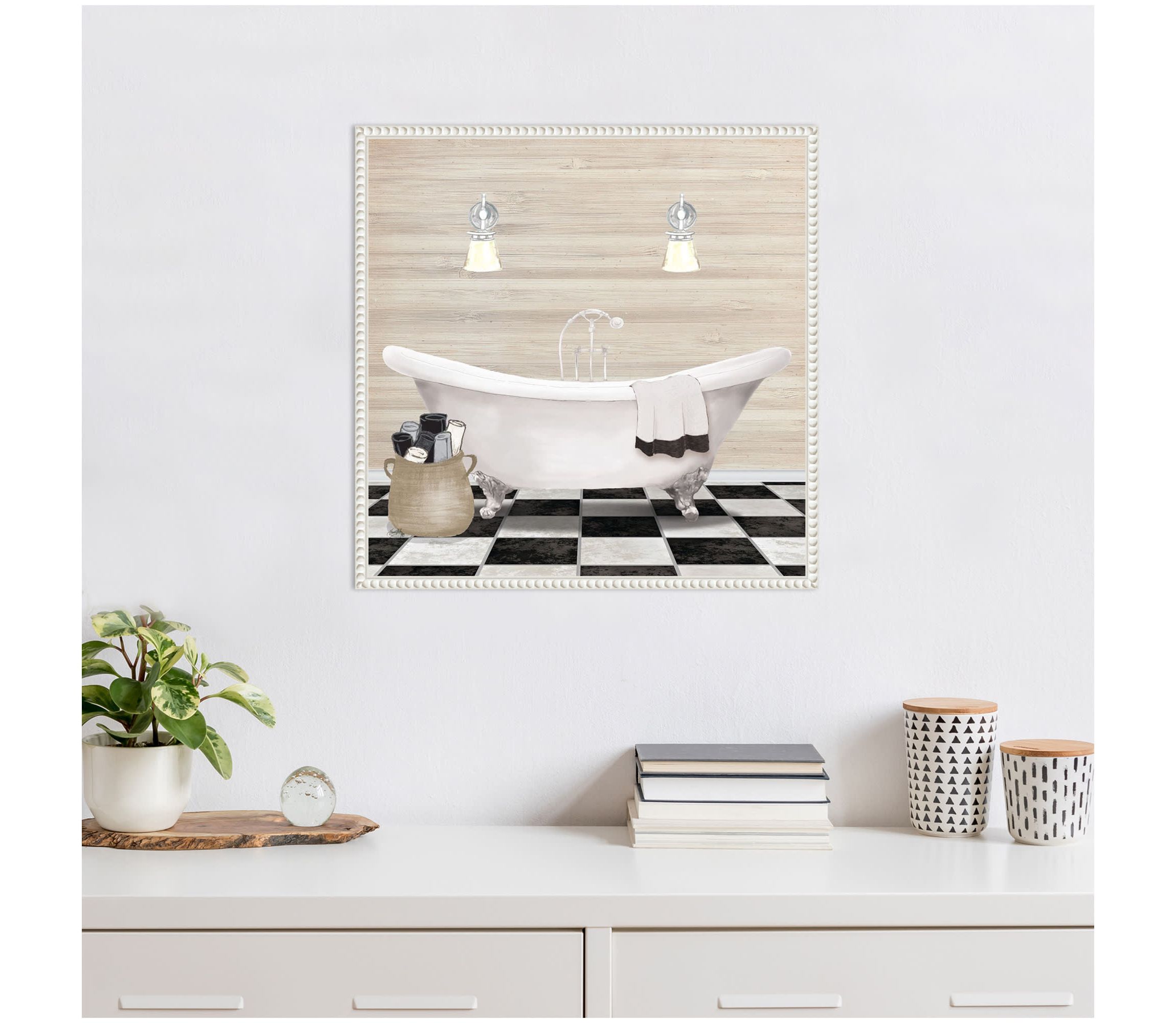 Bathroom I Framed Canvas Wall Art Print