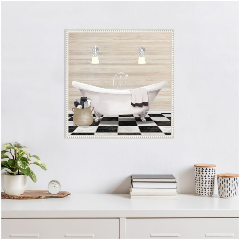 Bathroom I Framed Canvas Wall Art Print