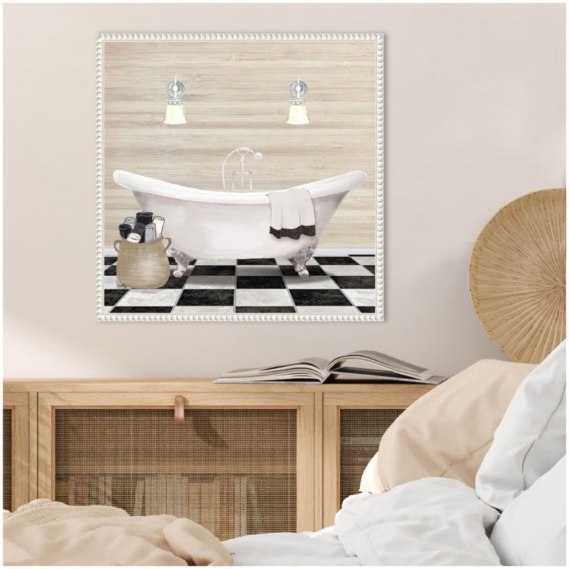 Bathroom I Framed Canvas Wall Art Print