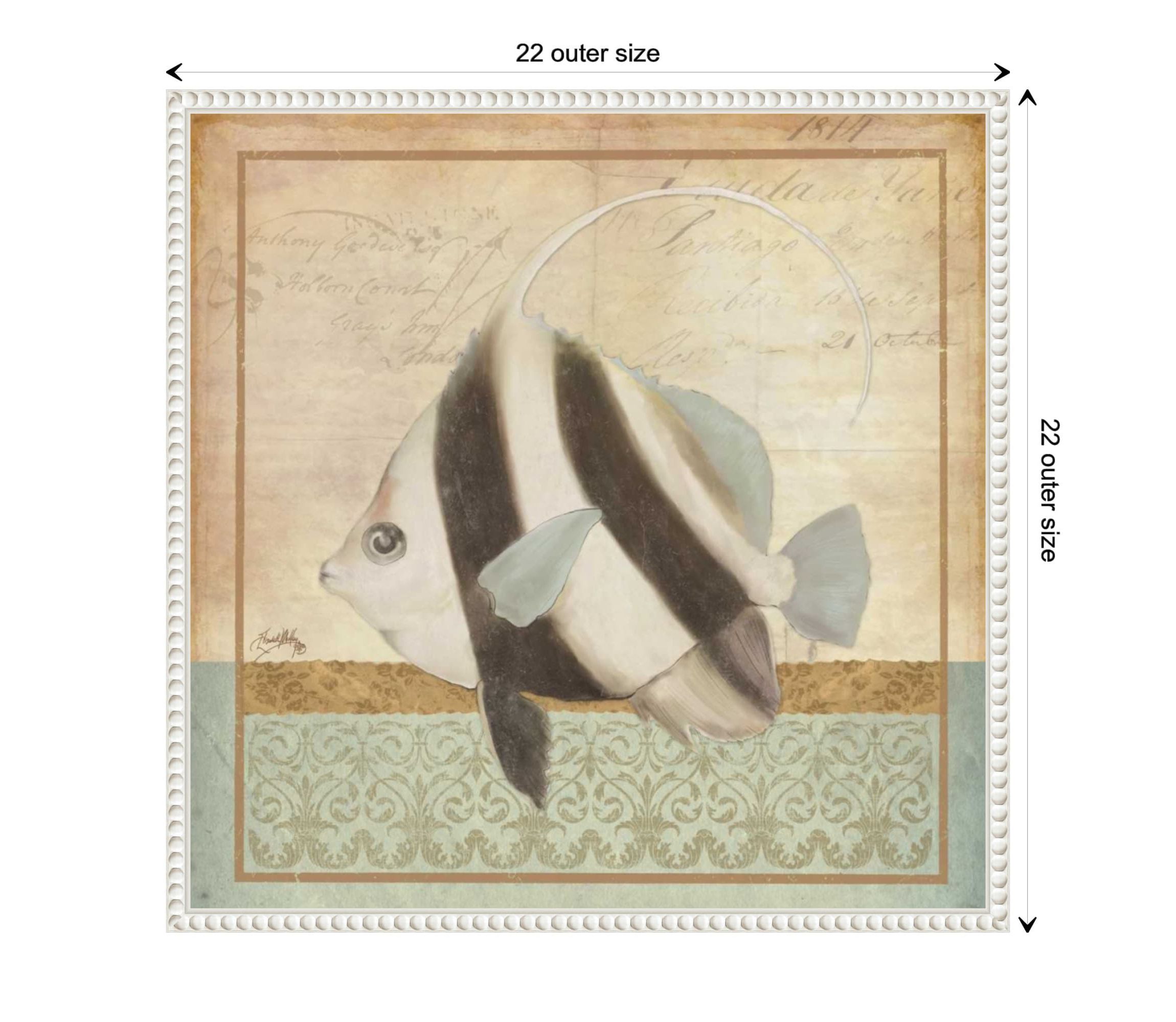 Vintage Fish I Framed Canvas Wall Art Print