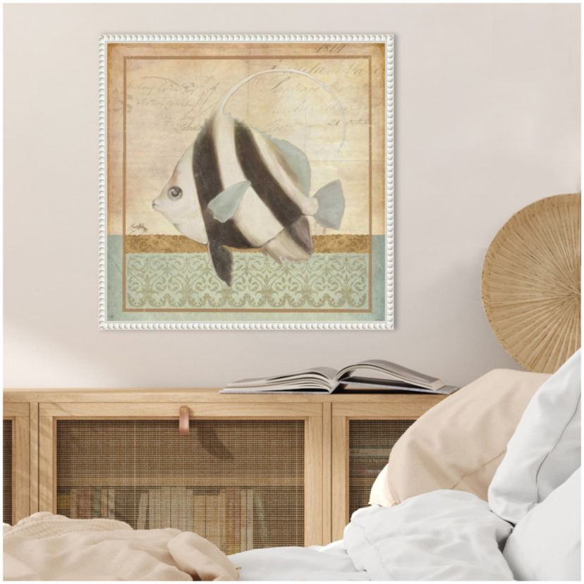 Vintage Fish I Framed Canvas Wall Art Print