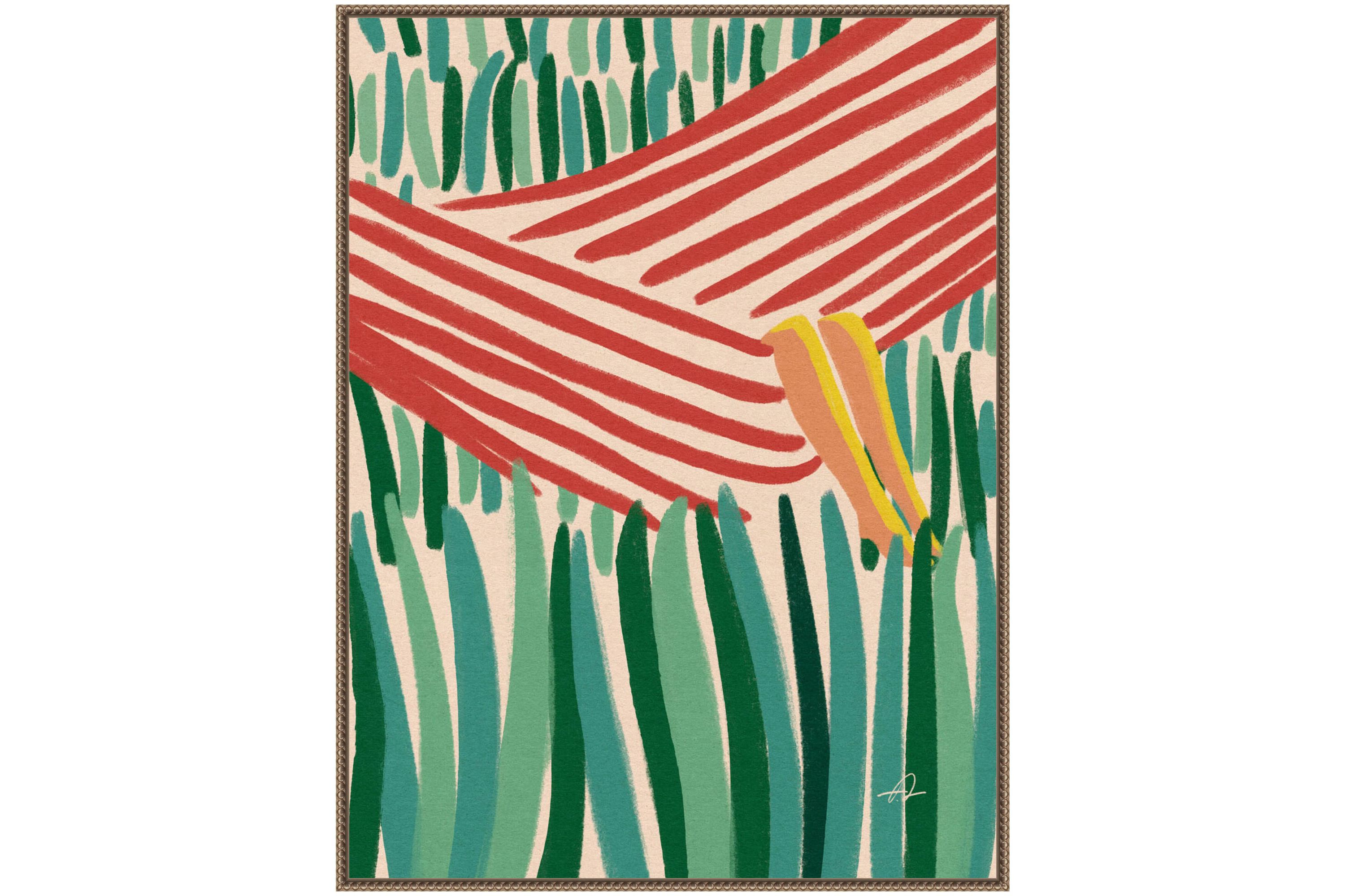 Hanging in the Summer Hammock Framed Canvas Wall Art Print