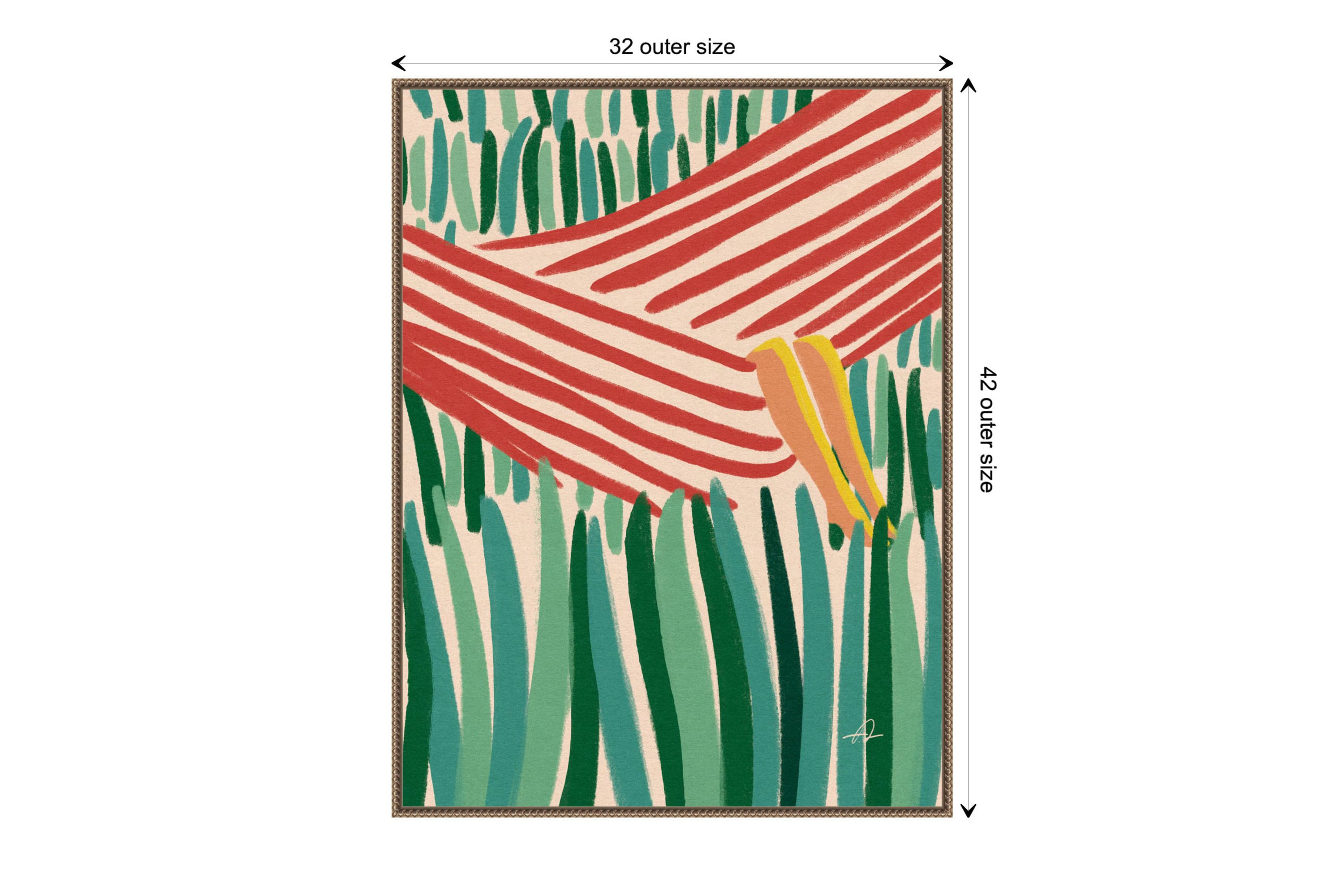 Hanging in the Summer Hammock Framed Canvas Wall Art Print