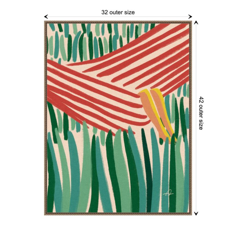Hanging in the Summer Hammock Framed Canvas Wall Art Print