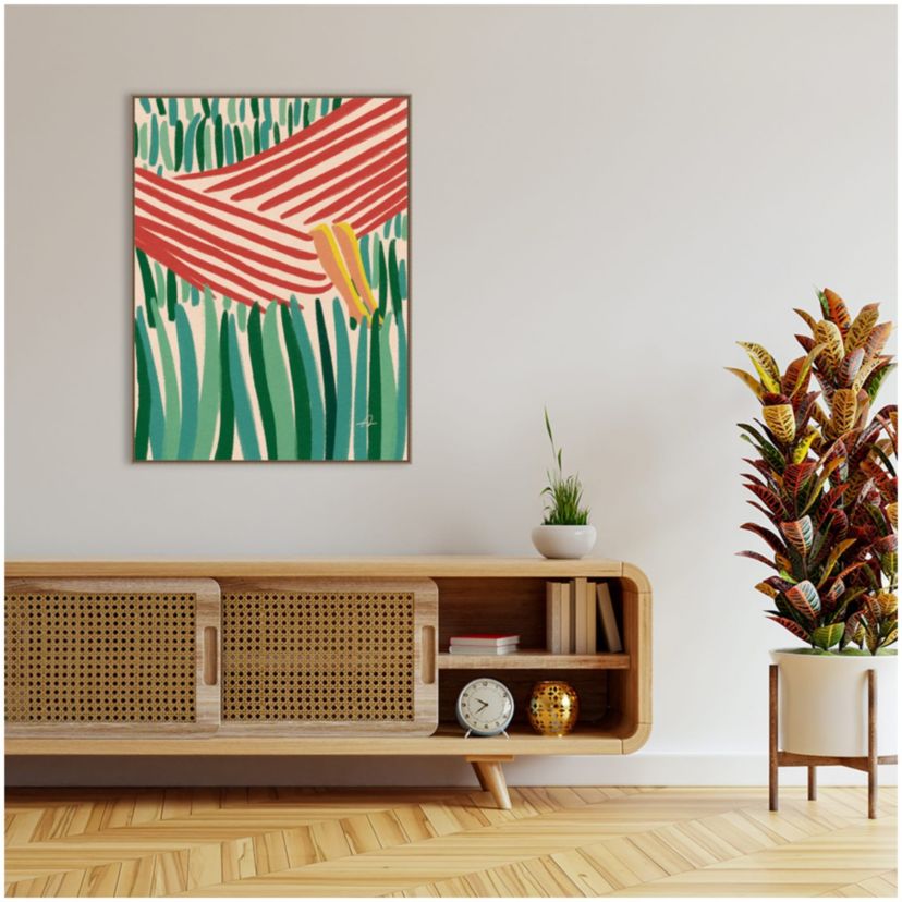 Hanging in the Summer Hammock Framed Canvas Wall Art Print