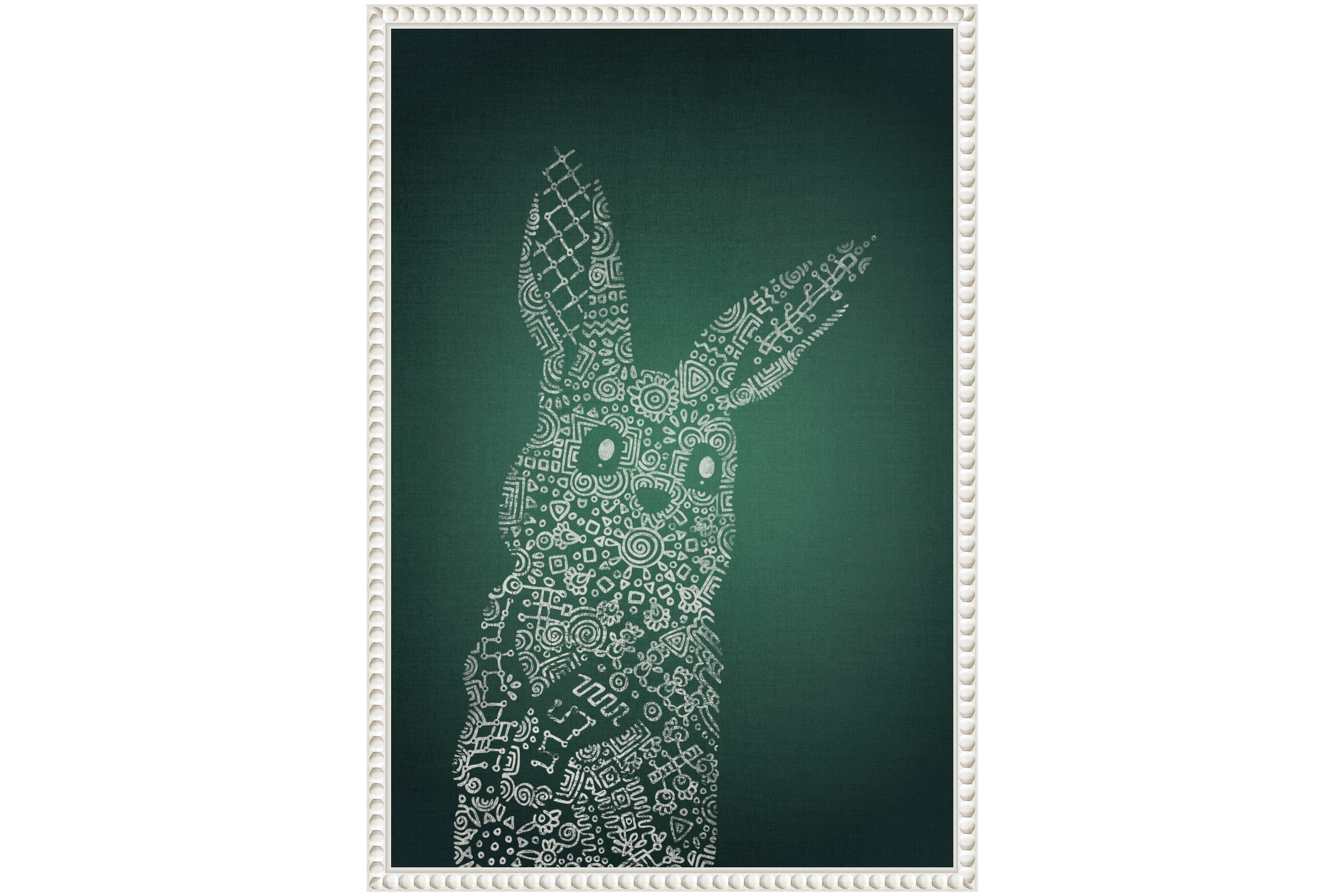 The Emerald Bunny Framed Canvas Wall Art Print