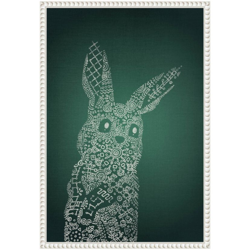 The Emerald Bunny Framed Canvas Wall Art Print