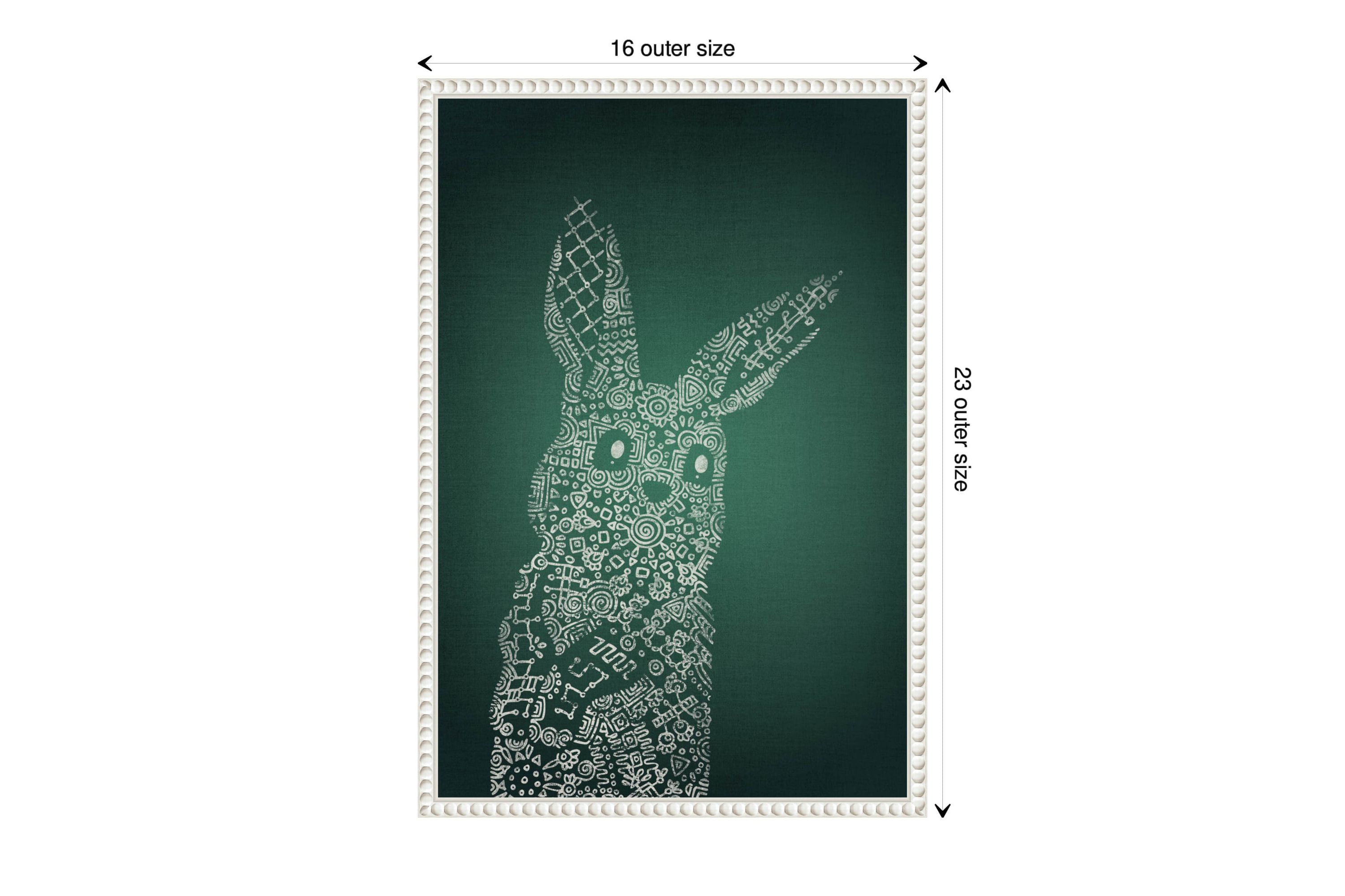 The Emerald Bunny Framed Canvas Wall Art Print
