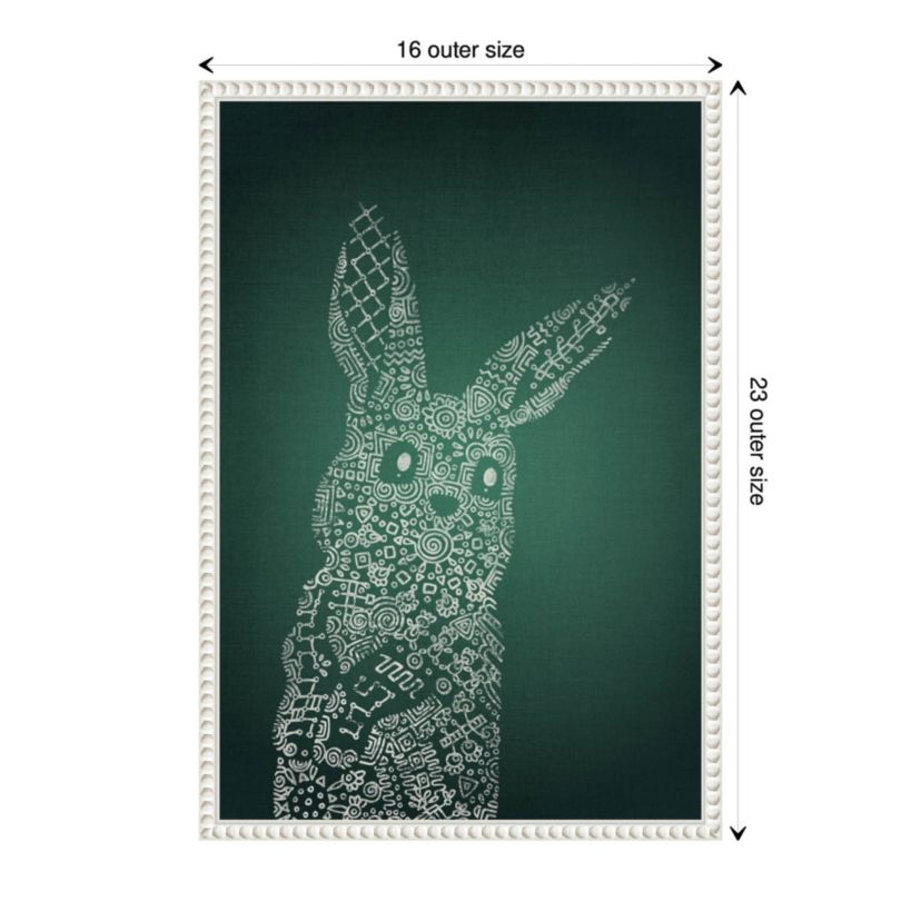 The Emerald Bunny Framed Canvas Wall Art Print