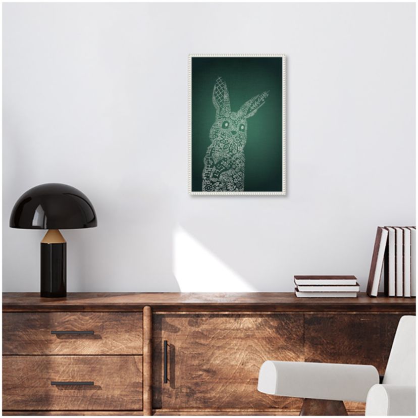 The Emerald Bunny Framed Canvas Wall Art Print