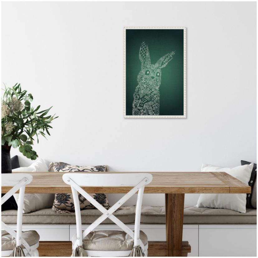 The Emerald Bunny Framed Canvas Wall Art Print
