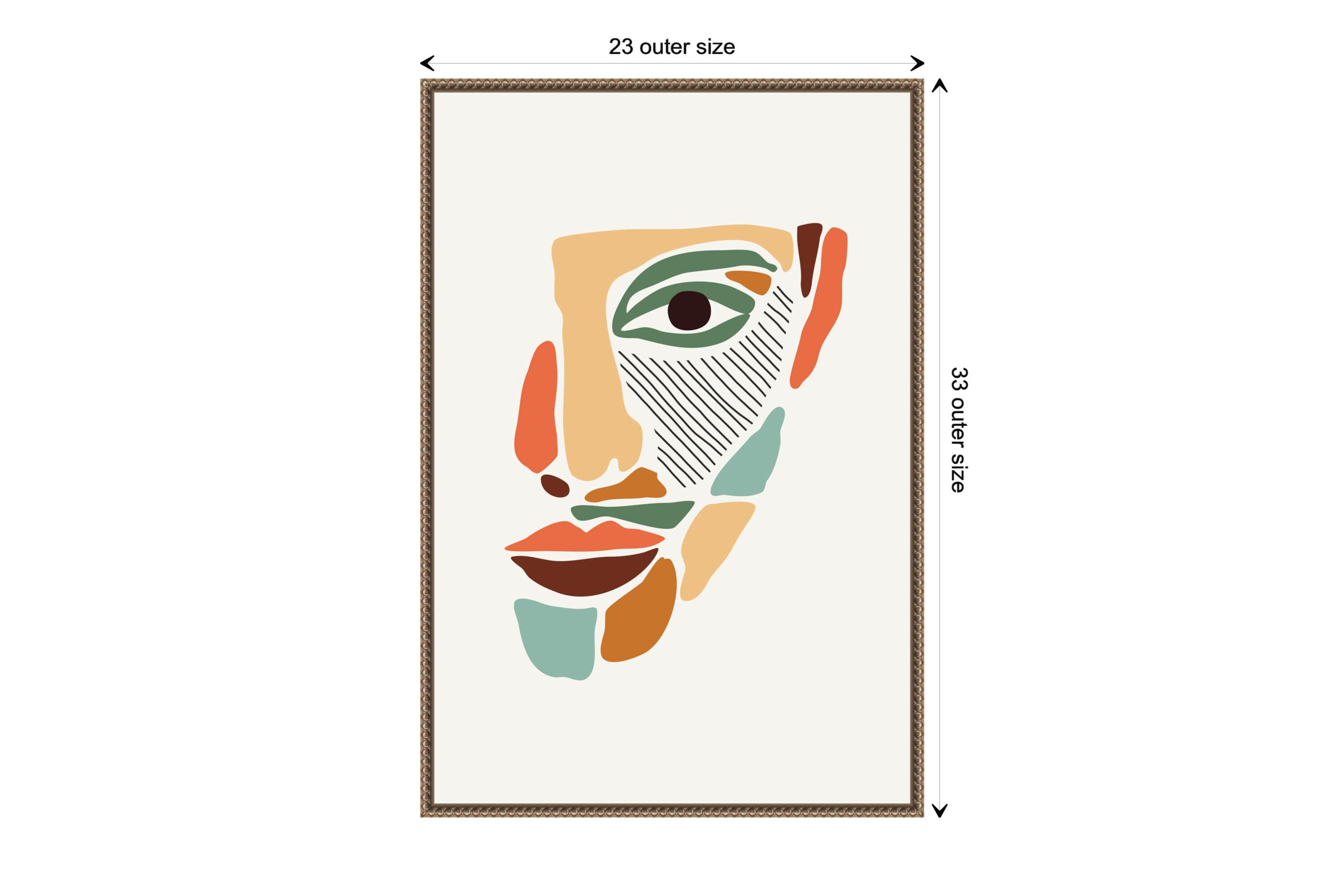 Color Abstract Faces #2 Framed Canvas Wall Art Print