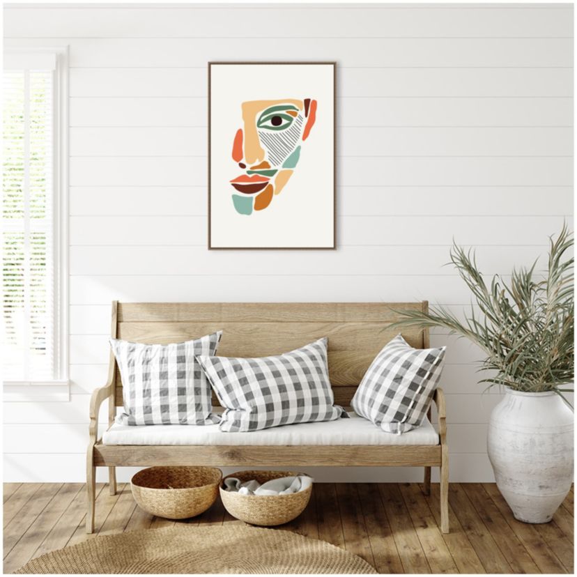 Color Abstract Faces #2 Framed Canvas Wall Art Print