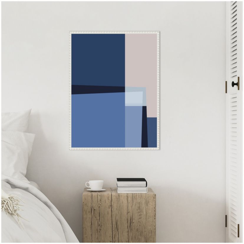 Blue Lines 2 Framed Canvas Wall Art Print