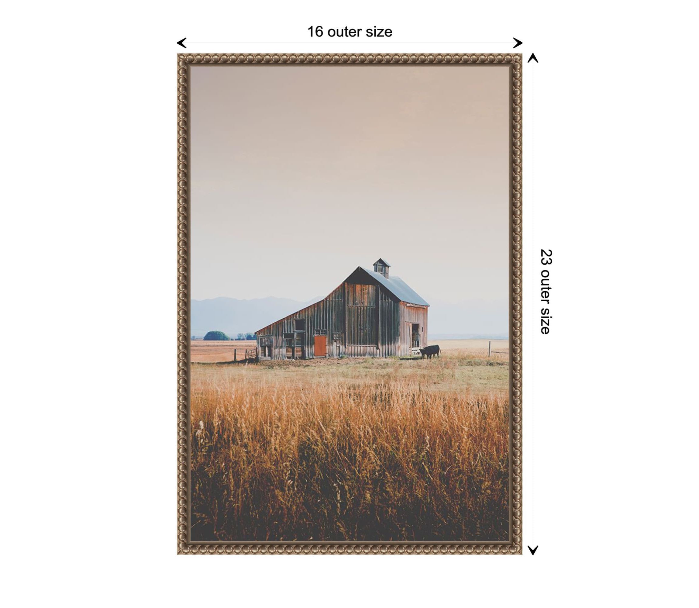 Country Barn Brown Framed Canvas Wall Art Print