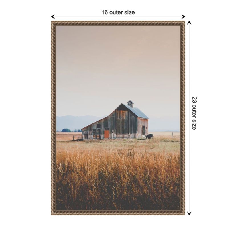 Country Barn Brown Framed Canvas Wall Art Print