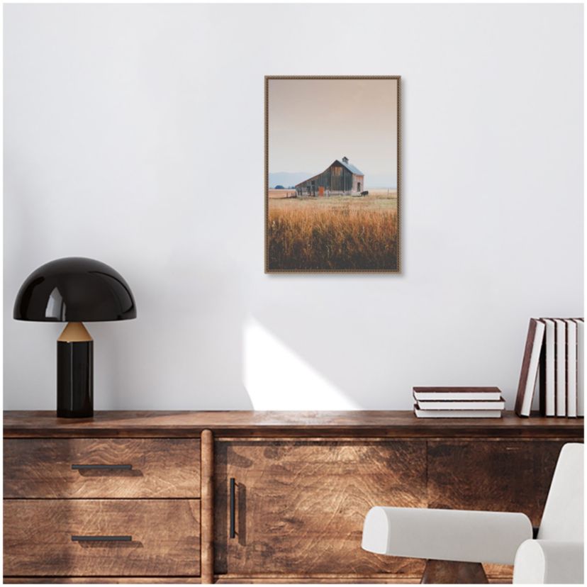 Country Barn Brown Framed Canvas Wall Art Print