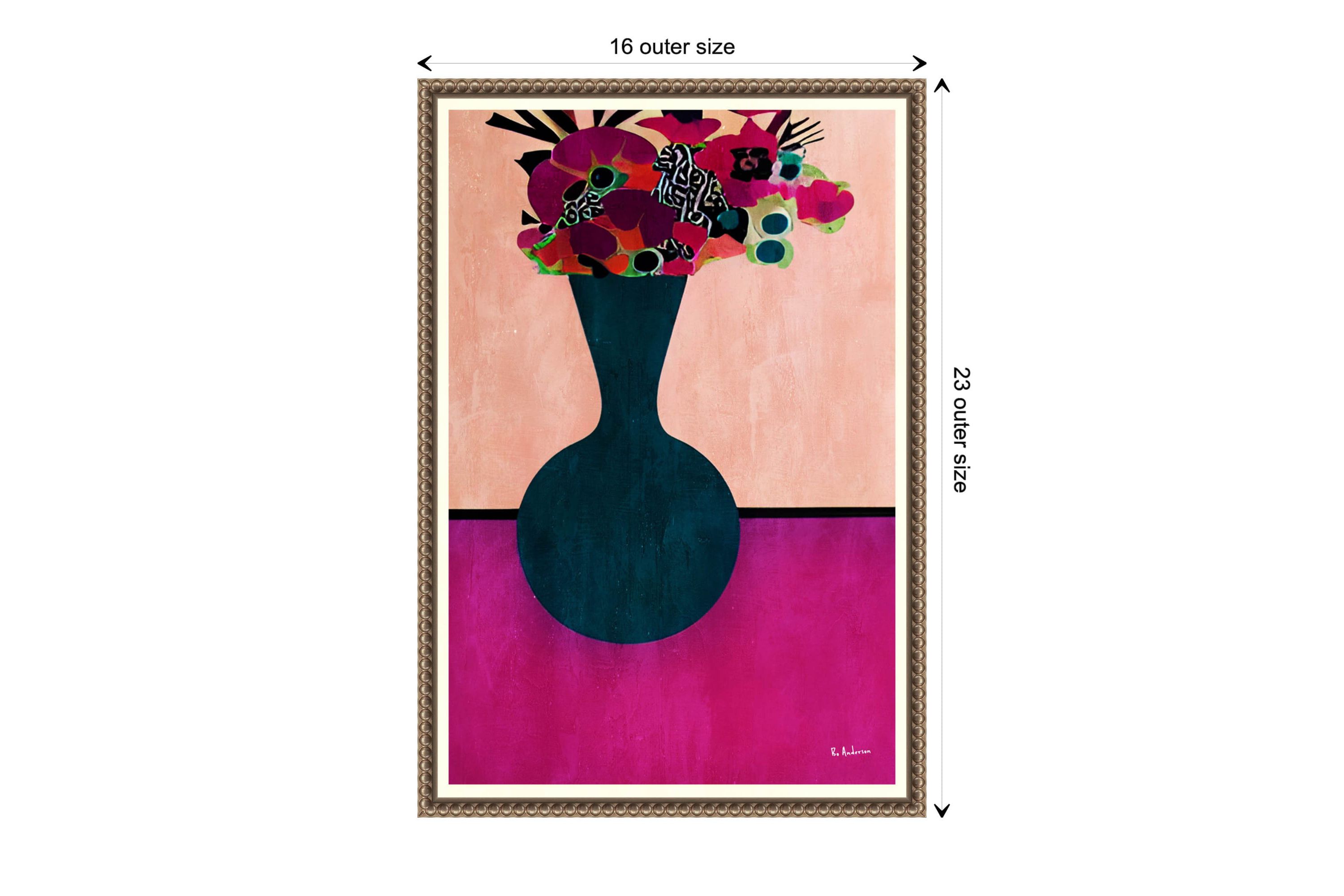 My Little Flowers Framed Canvas Wall Art Print