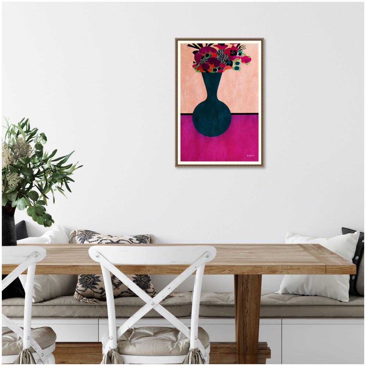 My Little Flowers Framed Canvas Wall Art Print