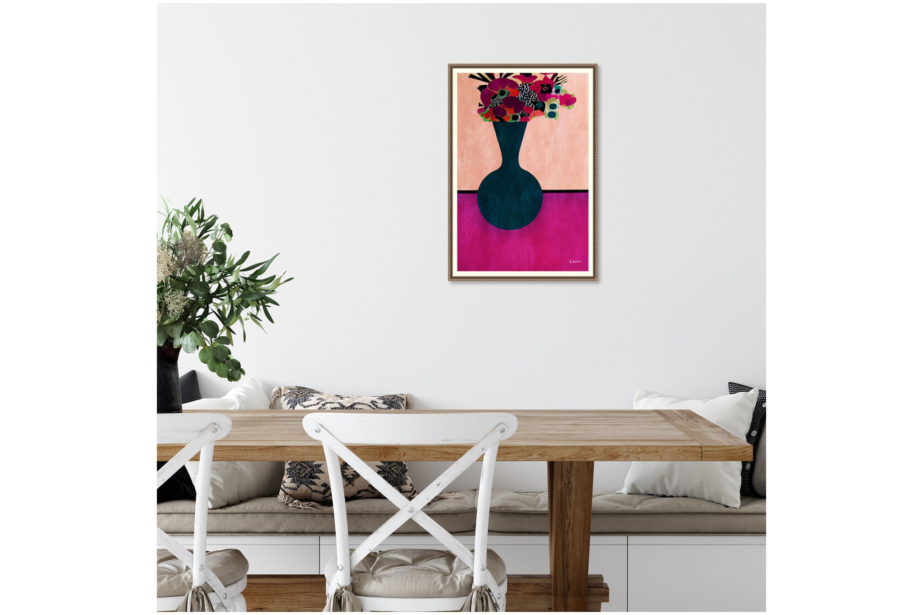 My Little Flowers Framed Canvas Wall Art Print