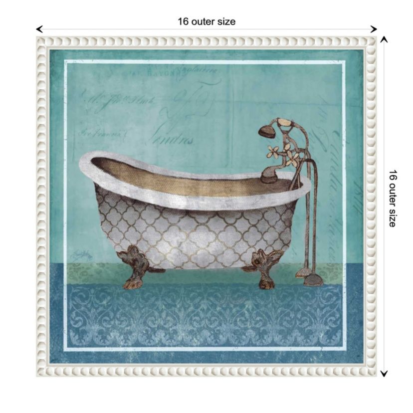 Regal Blue Tub I Framed Canvas Wall Art Print