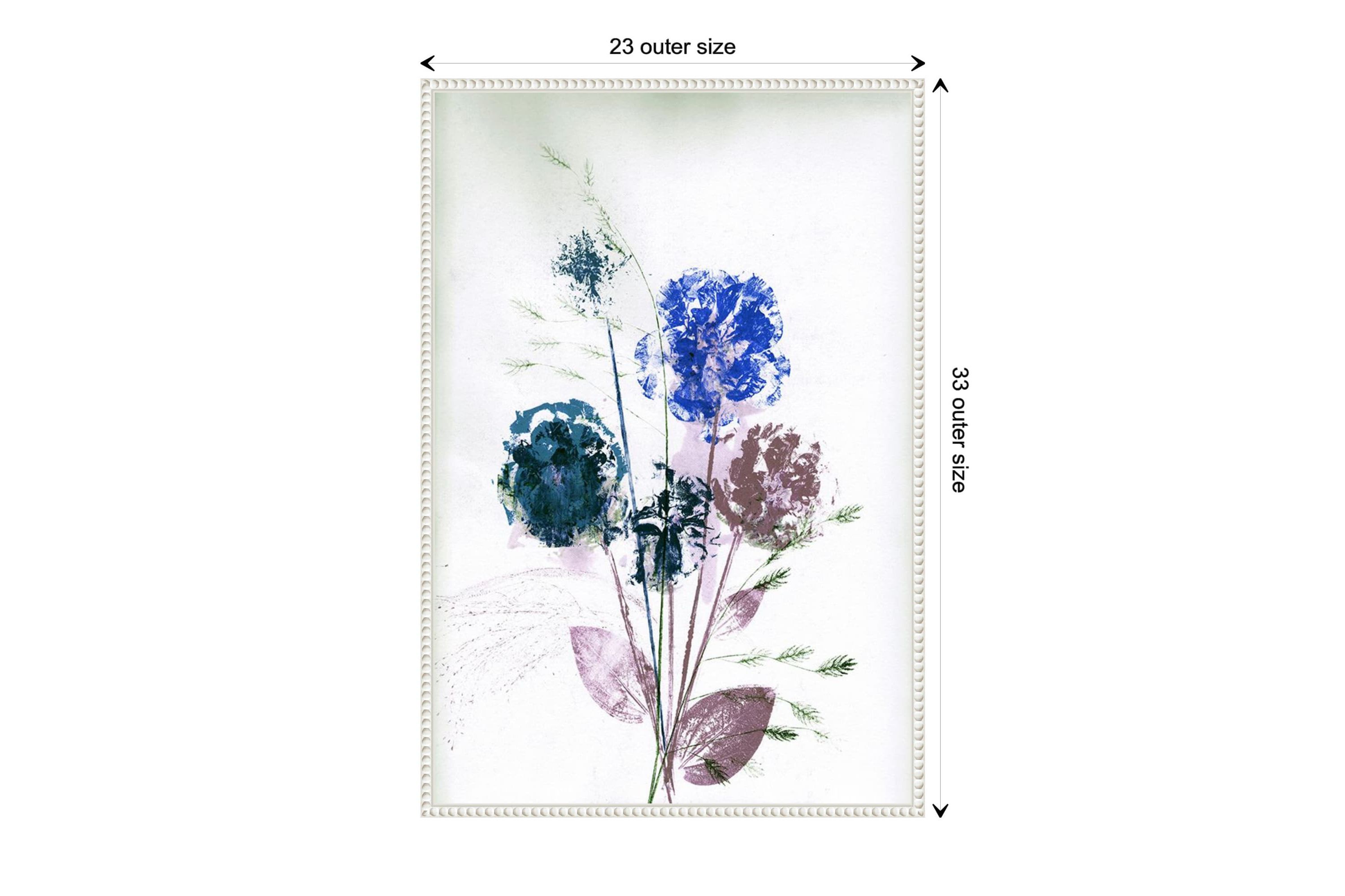 Bouquet Blue Framed Canvas Wall Art Print