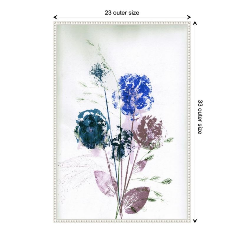 Bouquet Blue Framed Canvas Wall Art Print