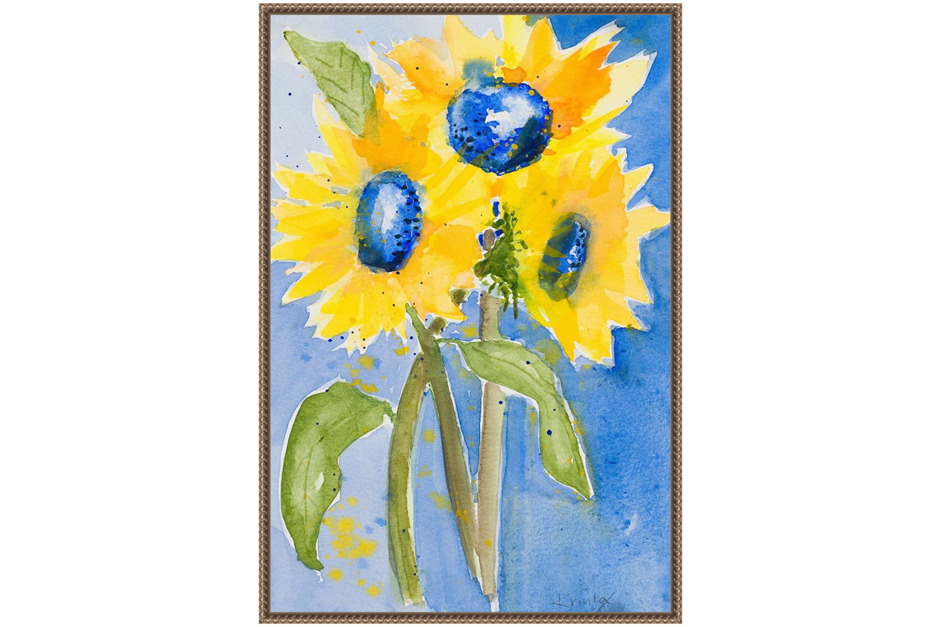 Sunflowers Framed Canvas Wall Art Print