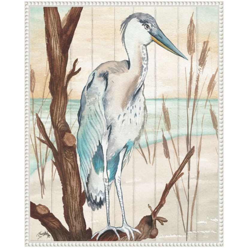 Heron On Branch I Framed Canvas Wall Art Print